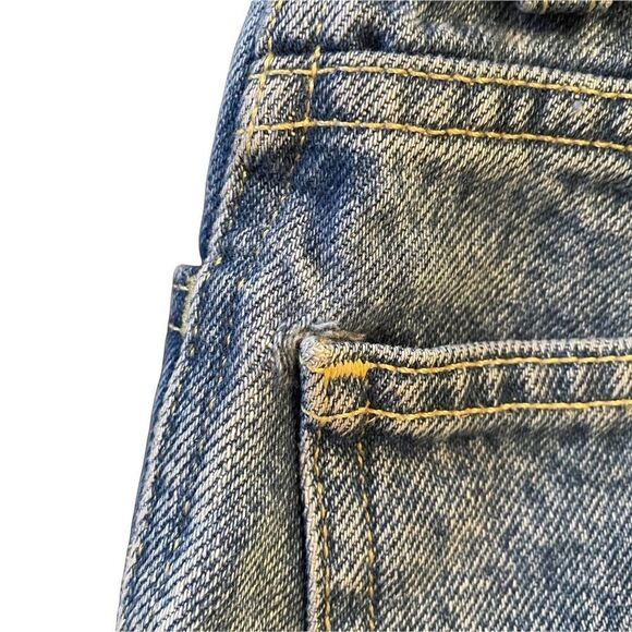 AMERICAN APPAREL High Waisted Denim Jean Shorts Cuff Blue 24 - Picture 6 of 8